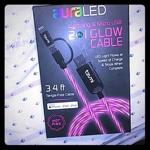 Bnwt IOS & ANDROID CHARGER IN 1 THAT LIGHTS UP